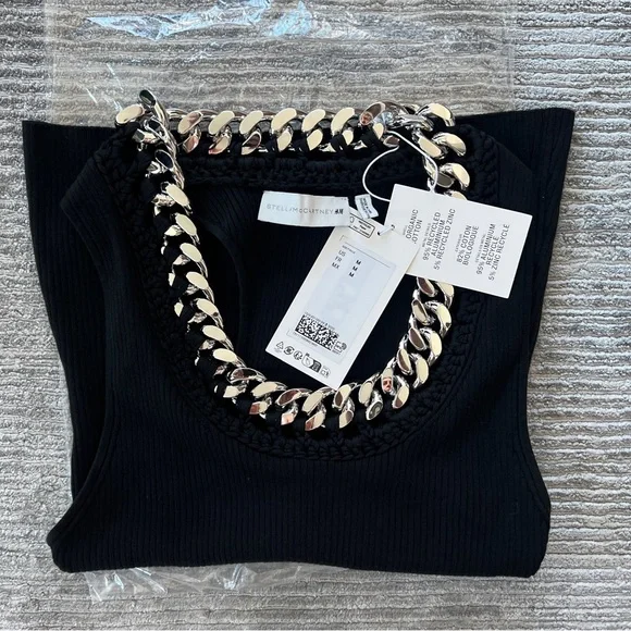 Stella McCartney H&M - Chain-Detail Ribbed Tank Top - size M, NWT